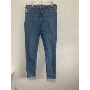 Superdry Denim Womens High Rise Skinny Jeans Medium Wash Blue Size 32x30